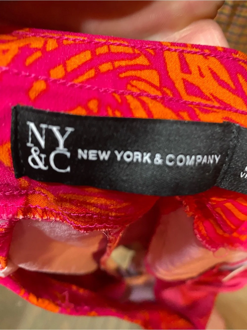 New York & Company Pink and Orange Tropical Print Bermuda Shorts